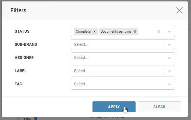Filtering in the Application Manager