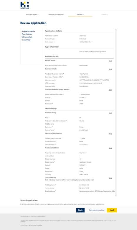 Hostplus Principle Adviser Registration